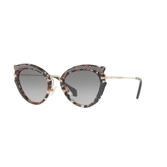 New Miu Miu Gray Havana Sunglasses - Picture 1 of 8